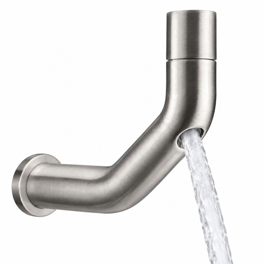 JEE-O flow design wand wastafelmengkraan geborsteld RVS