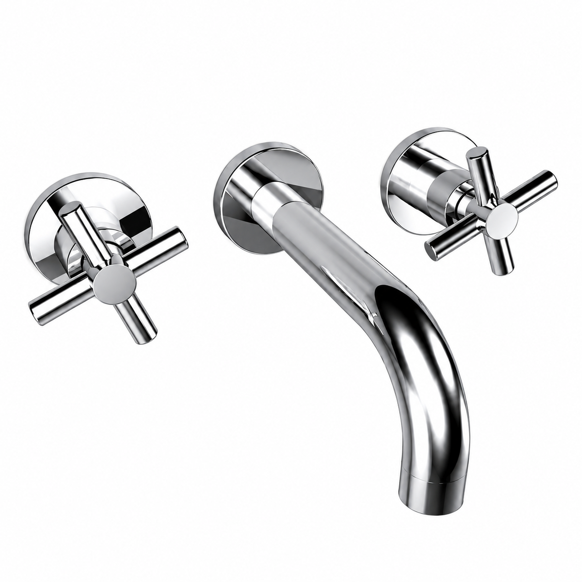 Bongio T-Cross 3 gats inbouw wandmengkraan uitloop 220 mm Chroom