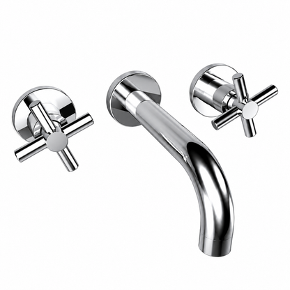 Bongio T-Cross 3 gats inbouw wandmengkraan uitloop 220 mm Chroom