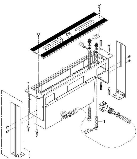 Grohe Allure Brilliant 4-gats badrandcombinatie, badmengkraan chroom 