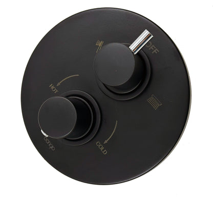 Bongio Squadra regendoucheset met thermostaatkraan 2-weg, mat zwart