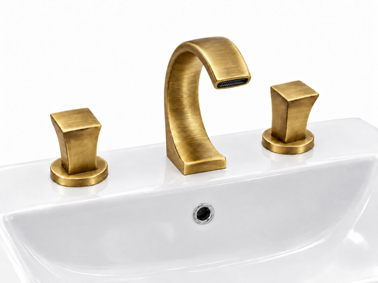 Dornbracht 2000 serie 3-gats wastafelmengkraan met afvoergarnituur brons