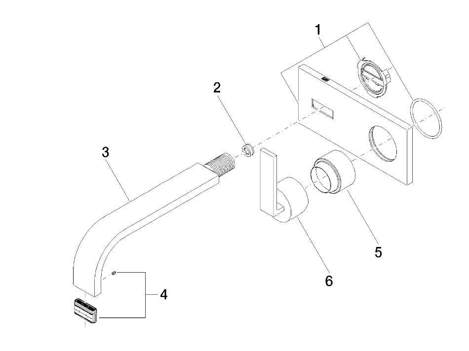 Dornbracht MEM 2-gats wandkraan met afdekplaat, met perlator chroom sprong 200 mm, chroom 