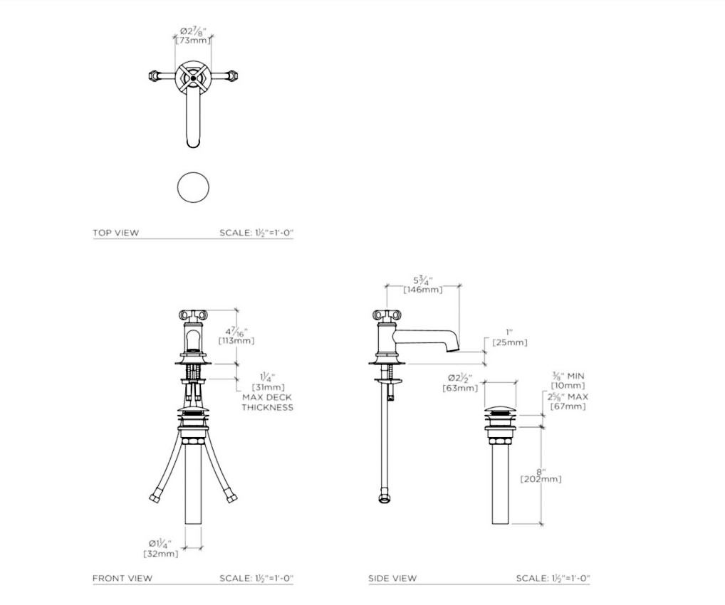 Waterworks by THG Henry Paris Vintage wastafelkraan chroom 