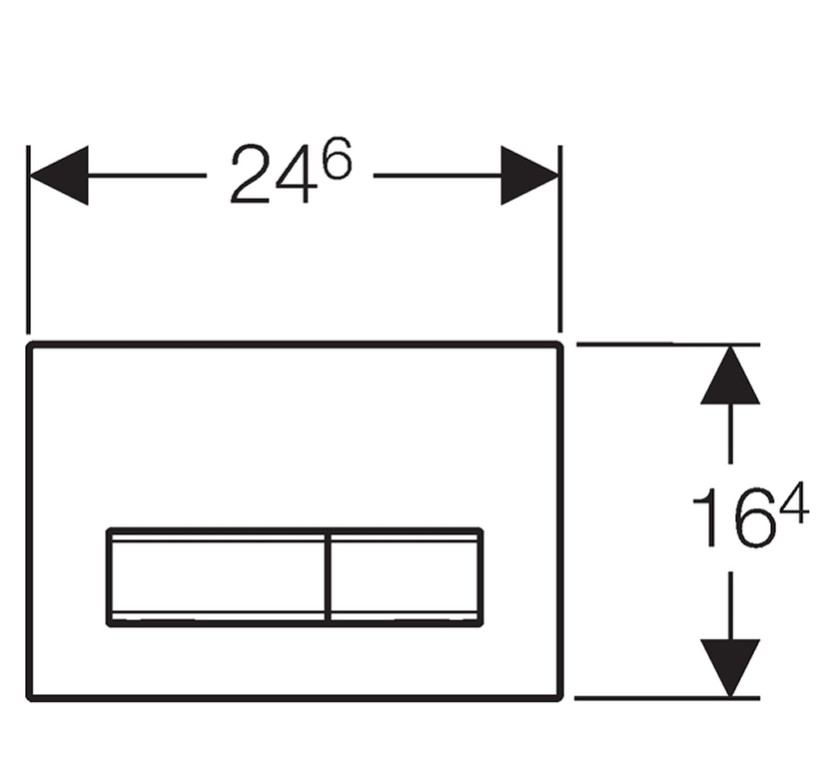 Geberit Sigma 50 2-knops frontbedieningsplaat (grote en kleine spoeling) zonder frontafwerking, vrije invulling