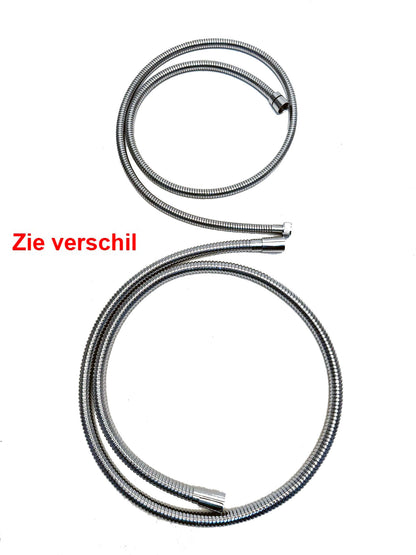 Novotec luxe A-kwaliteit doucheslang met beide zijde conische koppelingen metaal 175 cm, chroom