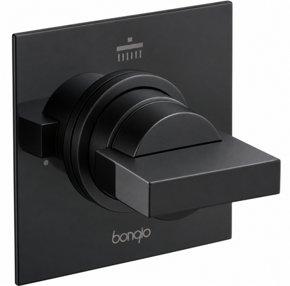 Bongio Project Line Wellness inbouw thermostaat doucheset 3-weg hoofddouche met waterval/cascade, mat zwart