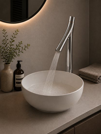 Hansgrohe AXOR Starck Organic 2-greeps-wastafelkraan 240 met verhoogd kraanhuis met EcoSmart, chroom
