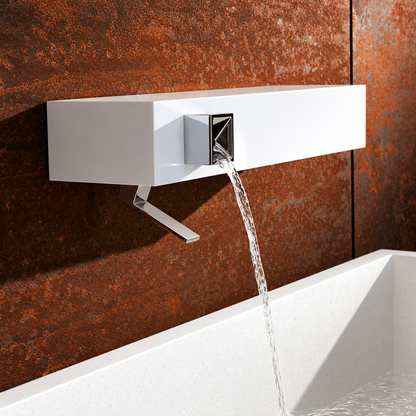 Dornbracht Elemental Spa IAM 1-greeps Design wastafel wandmengkraan met Corian Wit Behuizing