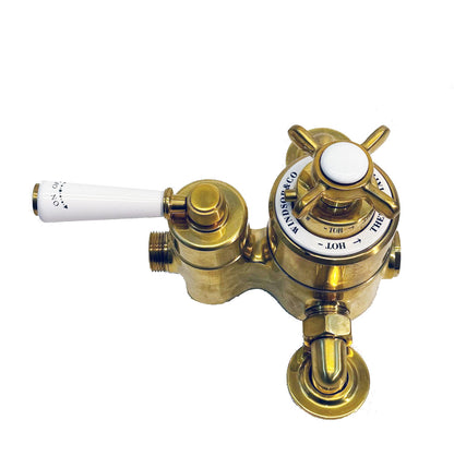 Windsor & Co klassieke losse opbouw thermostaatkraan met één weg, gepolijst messing (living color)