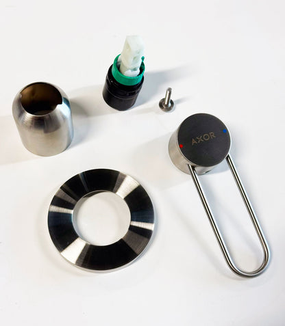 Hansgrohe AXOR Uno ééngreeps inbouw wastafelmengkraan afbouwdeel met beugelgreep – Geborsteld Staal Optic