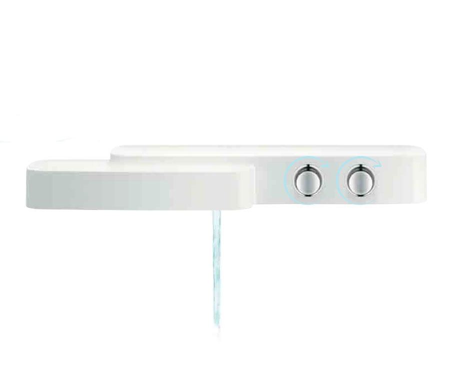 Hansgrohe Axor Bouroullec opbouw wastafelkraan + planchet wit-chroom