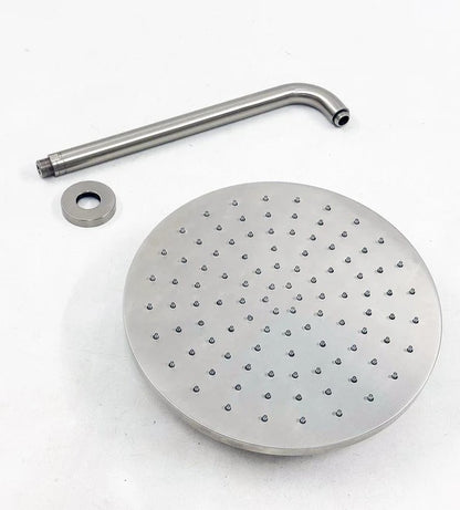 Hotbath Cobber complete inbouw Regendouche set met 3 Pushbuttons, 30 cm hoofddouche met wandbevestiging, Geborsteld nikkel