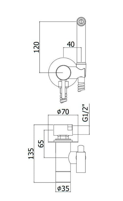 Paffoni Bidet Kit inbouw bidetkraan met handdouche RVS