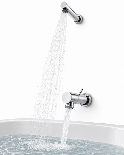 Supergrif D38 Exclusieve design inbouw bad en douche met vaste hoofddouche in chroom