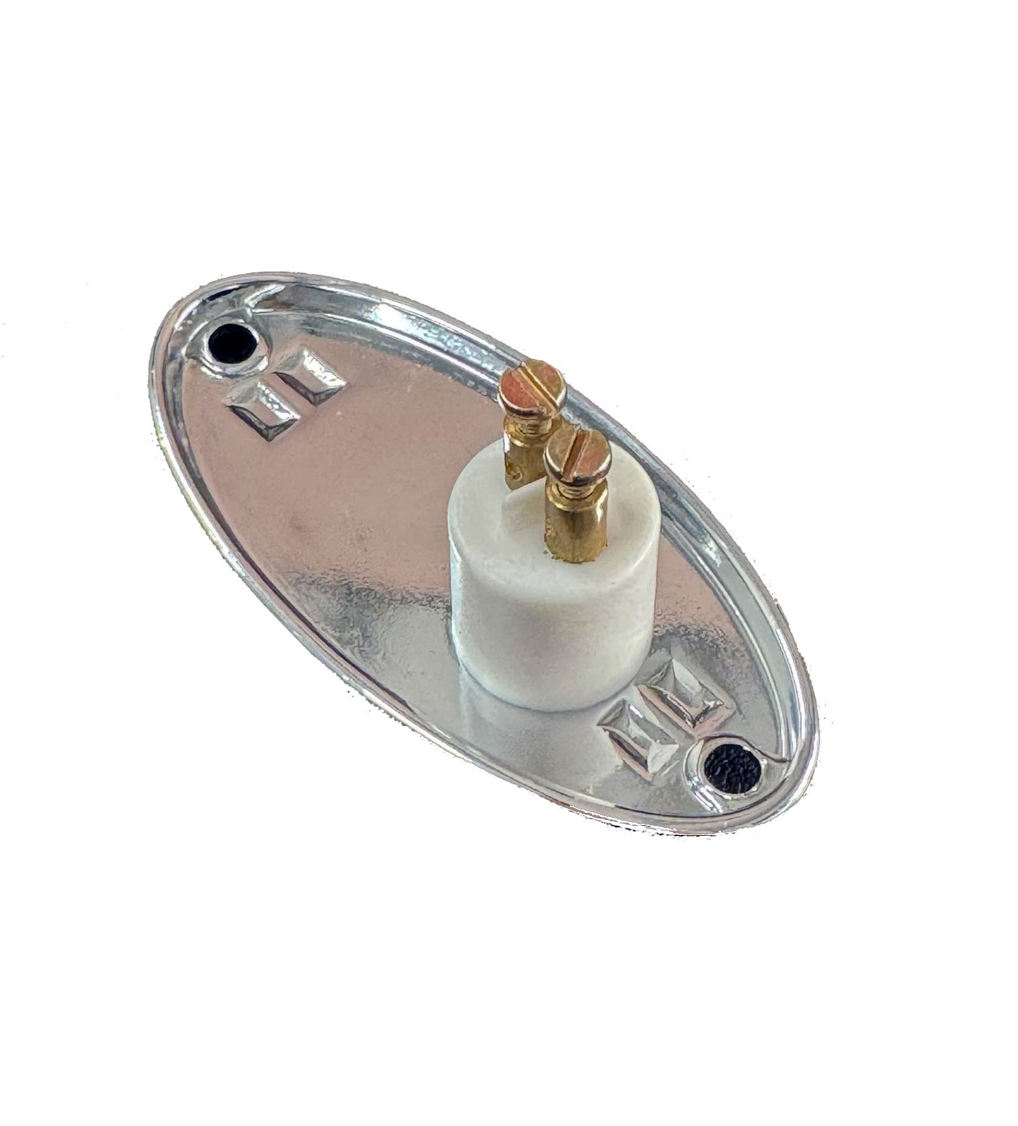 Beldrukker voor deurbel ovaal ellipsmodel in jaren '30 stijl, chroom