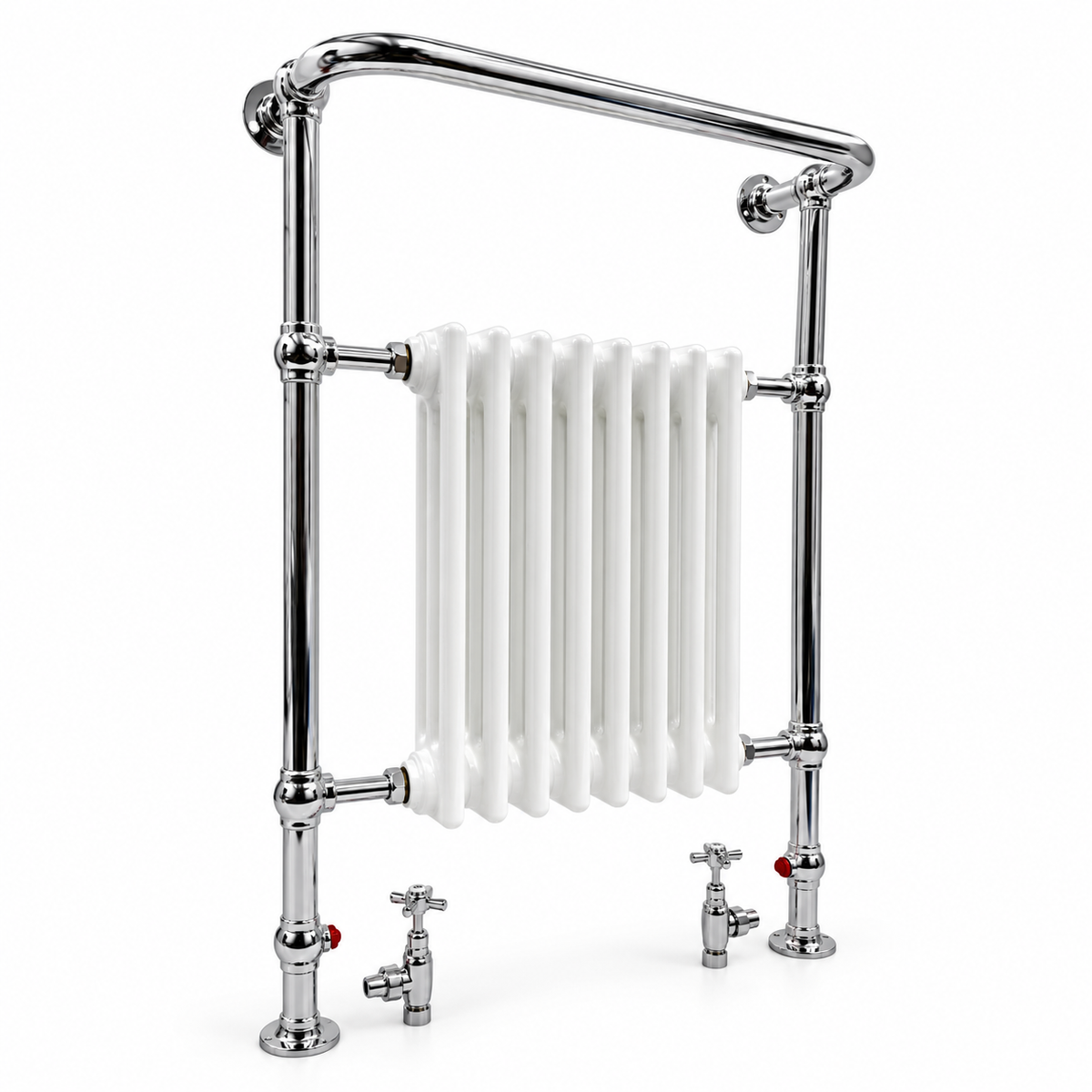 Imperial Malmo 8-balk traditionele radiator – 960 x 665 – chroom/wit – centrale verwarming