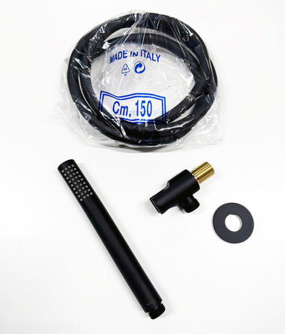 Bongio Squadra 830NE handdouche set met watertoevoer, mat zwart