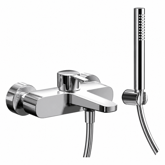 Fantini Lame opbouw Italiaans design badmengkraan met douchegarnituur chroom