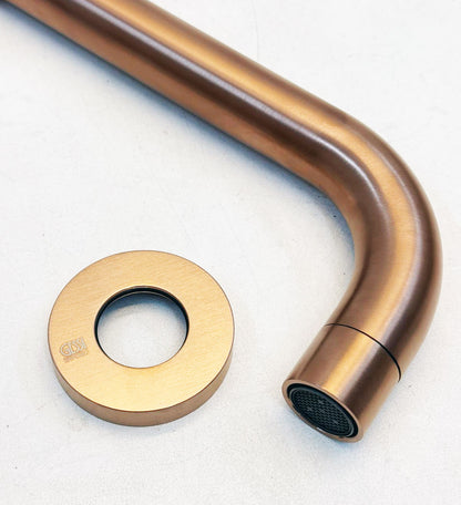 Gessi Via Tortona ronde wand uitloop sprong 23,3 cm geborsteld koper PVD