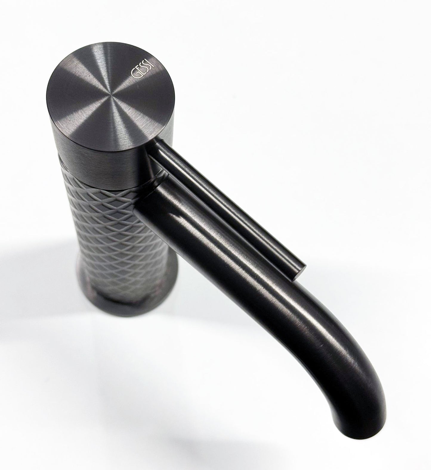 Gessi Intreccio wastafelkraan zwart metaal geborsteld PVD