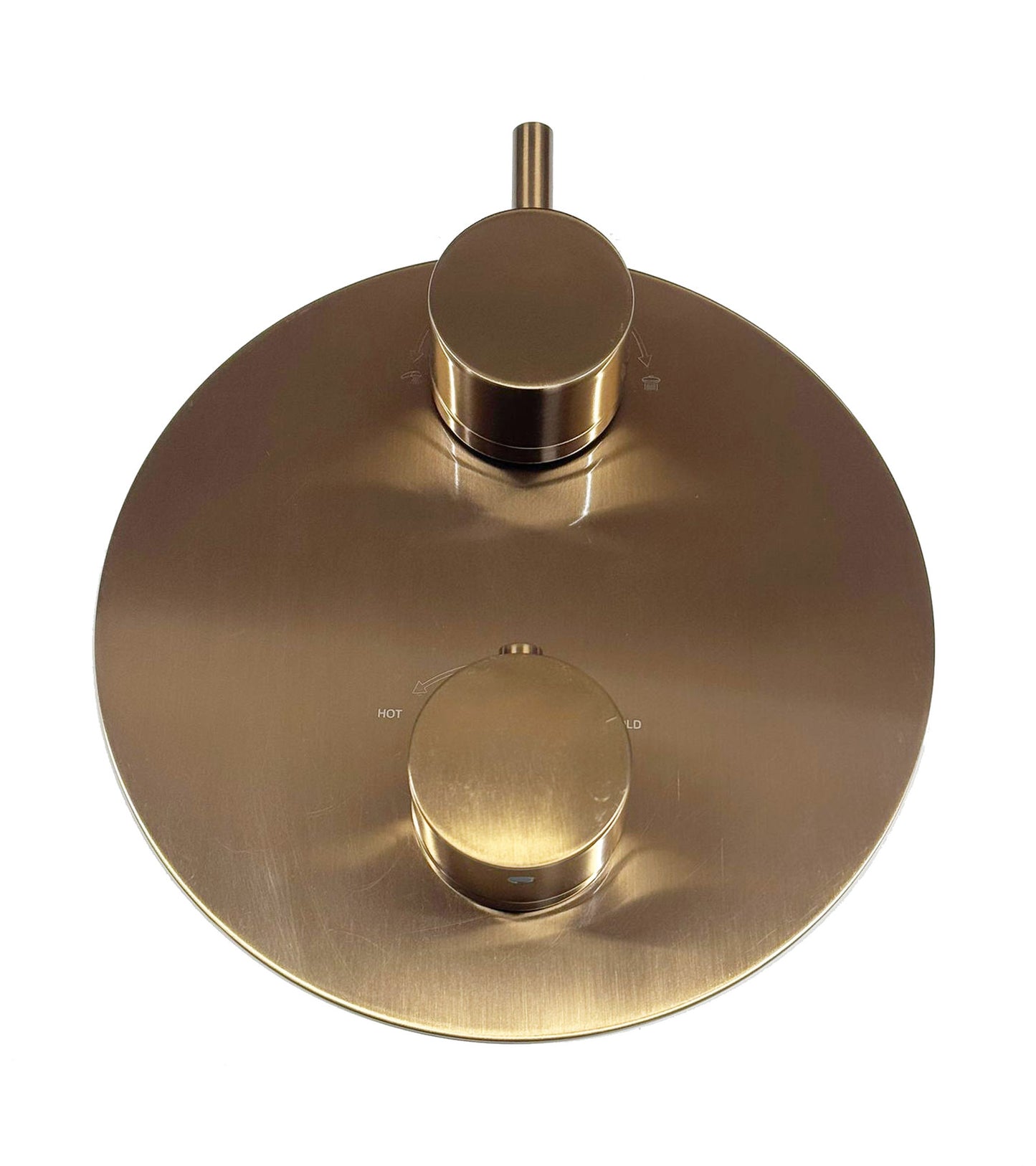 Wiesbaden Caral Afbouwdeel Inbouwthermostaat 2 Weg, geborsteld Brons Koper
