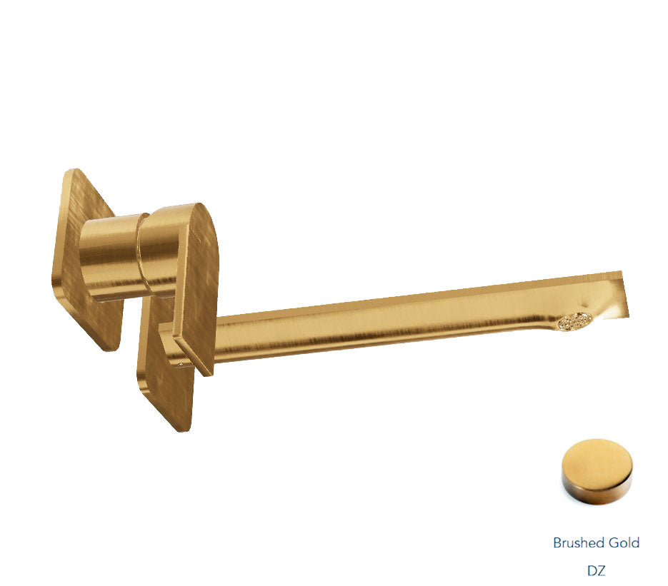 Treemme Ran design 2-gats inbouw wandmengkraan, geborsteld goud