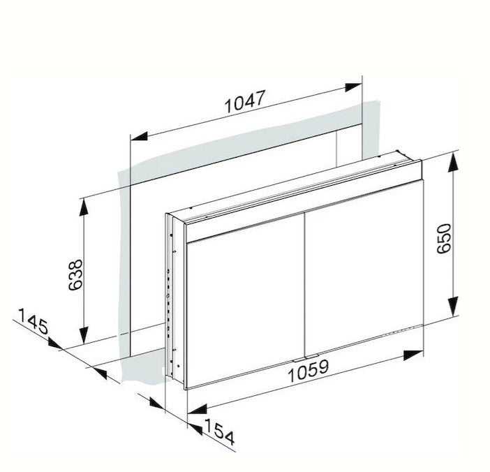 Keuco Edition 400 inbouw Spiegelkast 1060 mm