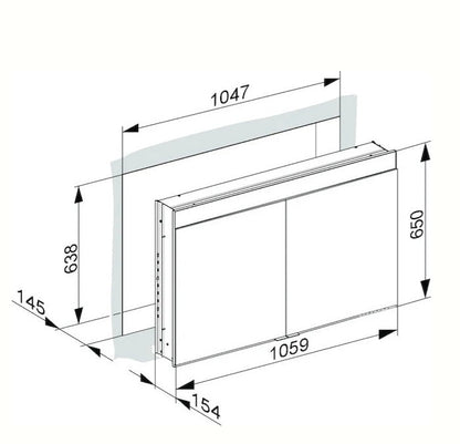 Keuco Edition 400 inbouw Spiegelkast 1060 mm