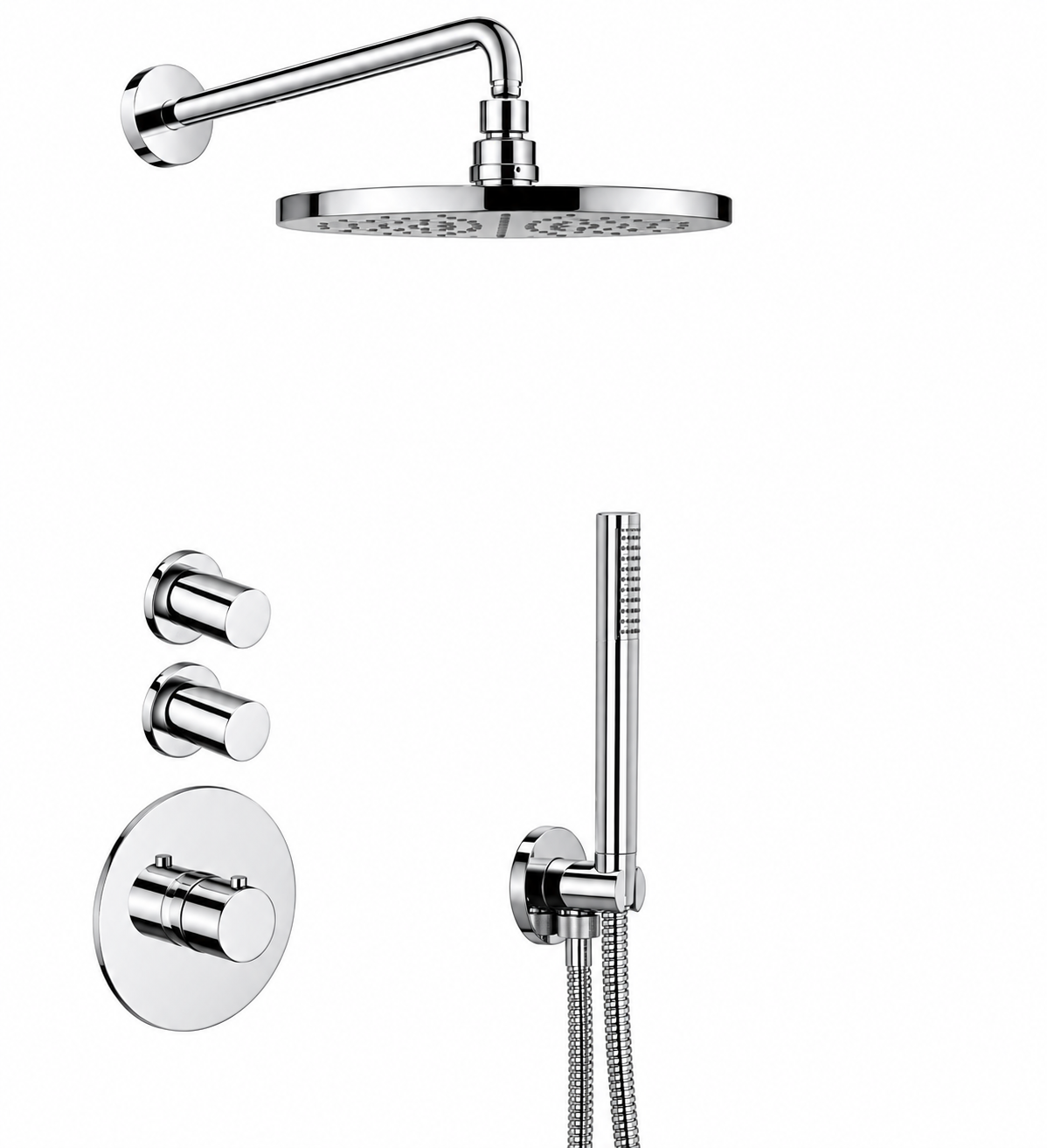 Bongio Aqua thermostaat inbouw showerset met 2 stopkranen, chroom