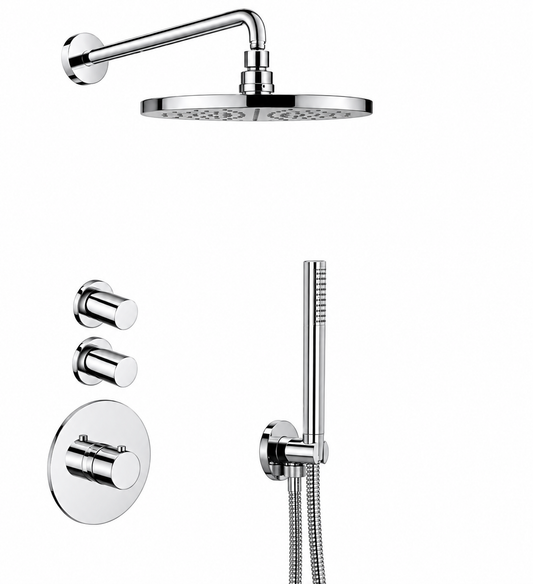 Bongio Aqua thermostaat inbouw showerset met 2 stopkranen, chroom