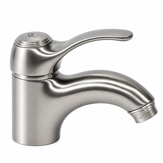 Tres Clasic 1-greeps lage wastafelkraan met Hendel mat nikkel