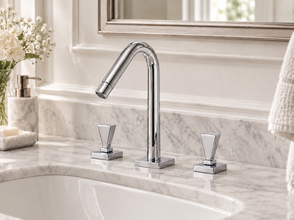 Ponsi Vega 3 gats Italiaans Design Wastafelmengkraan, Chroom