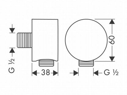 Hansgrohe ShowerSelect Highflow thermostaat met stopkraan voor 1 functie compleet set chroom