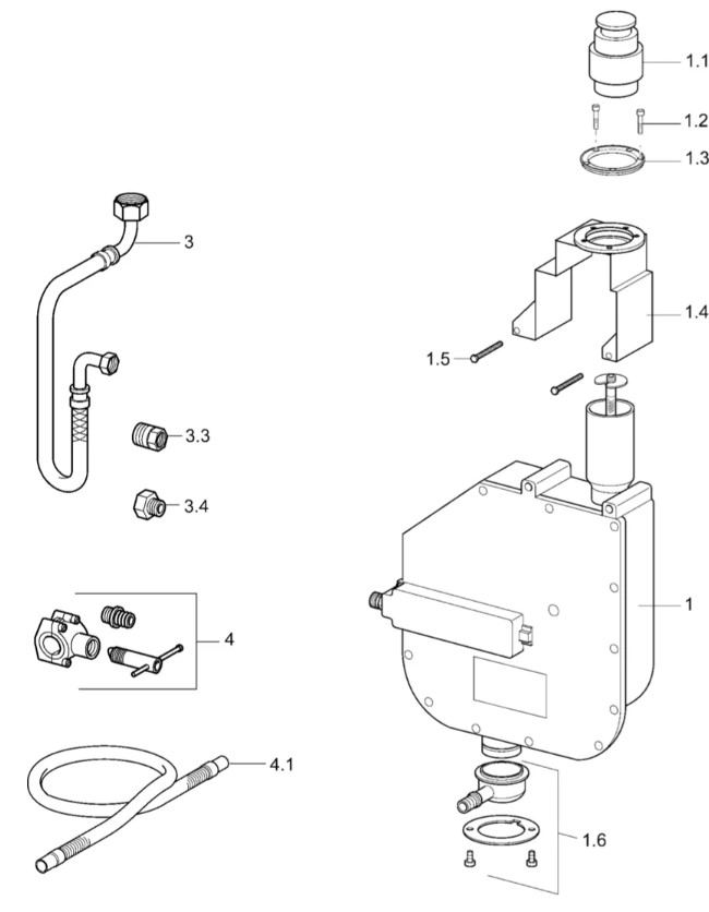 Hansa Rollbox inbouwdeel voor badrandmontage met automatische slangoprolsysteem