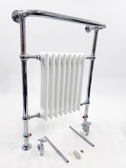 Imperial Malmo 8-balk traditionele radiator – 960 x 665 – chroom/wit – centrale verwarming