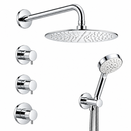 Damixa Silhouet inbouw douchethermostaatset met 2 stopkranen, complete set, chroom uitvoering