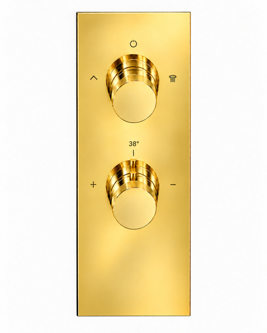 Plieger Roma Inbouwdouchekraan thermostatisch m. omstel inclusief inbouwdeel, Goud