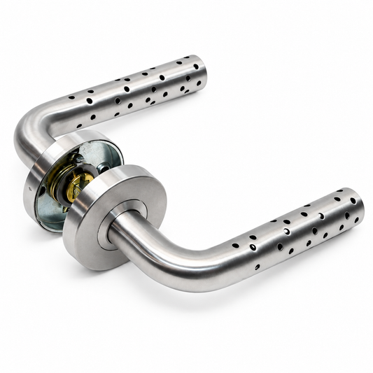 Intersteel recht geperforeerd modern RVS design deurkrukken