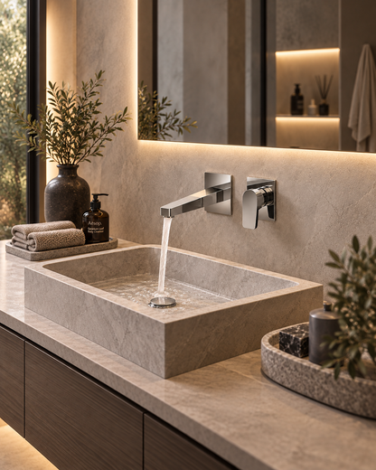 Ponsi EcoPower Italiaans design 2 gats inbouw wandmengkraan Chroom
