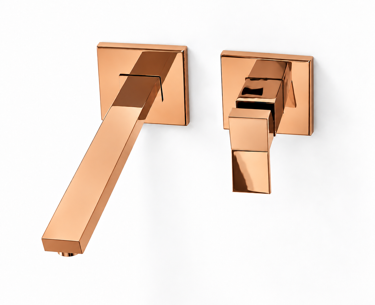 Gessi Rettangolo K 2 gats gepersonaliseerde luxe wandmengkraan Copper PVD