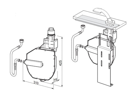 Hansa Rollbox inbouwdeel voor badrandmontage met automatische slangoprolsysteem