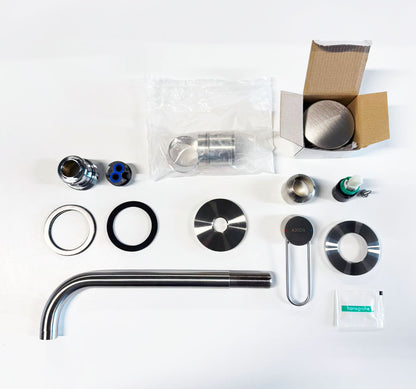 Hansgrohe AXOR Uno ééngreeps inbouw wastafelmengkraan afbouwdeel met beugelgreep – Geborsteld Staal Optic
