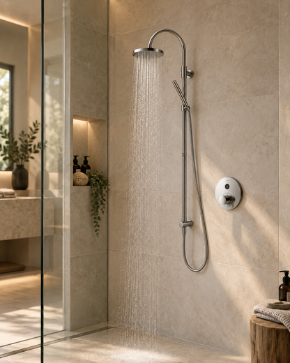 Cristina en Hansgrohe Axor ShowerSelect, ShowerRail inbouw doucheset chroom