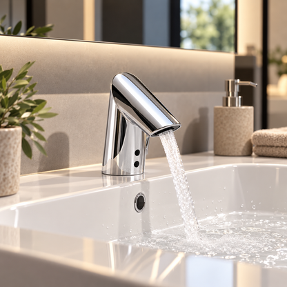 Hansa Fit elektronische wastafelkraan, warm en koud met Bluetooth, chroom