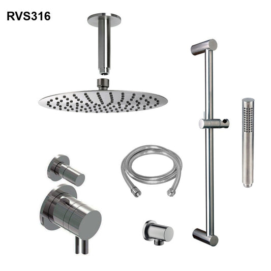 Beldeaux thermostaat inbouw doucheset met glijstang en plafonddouche, RVS316
