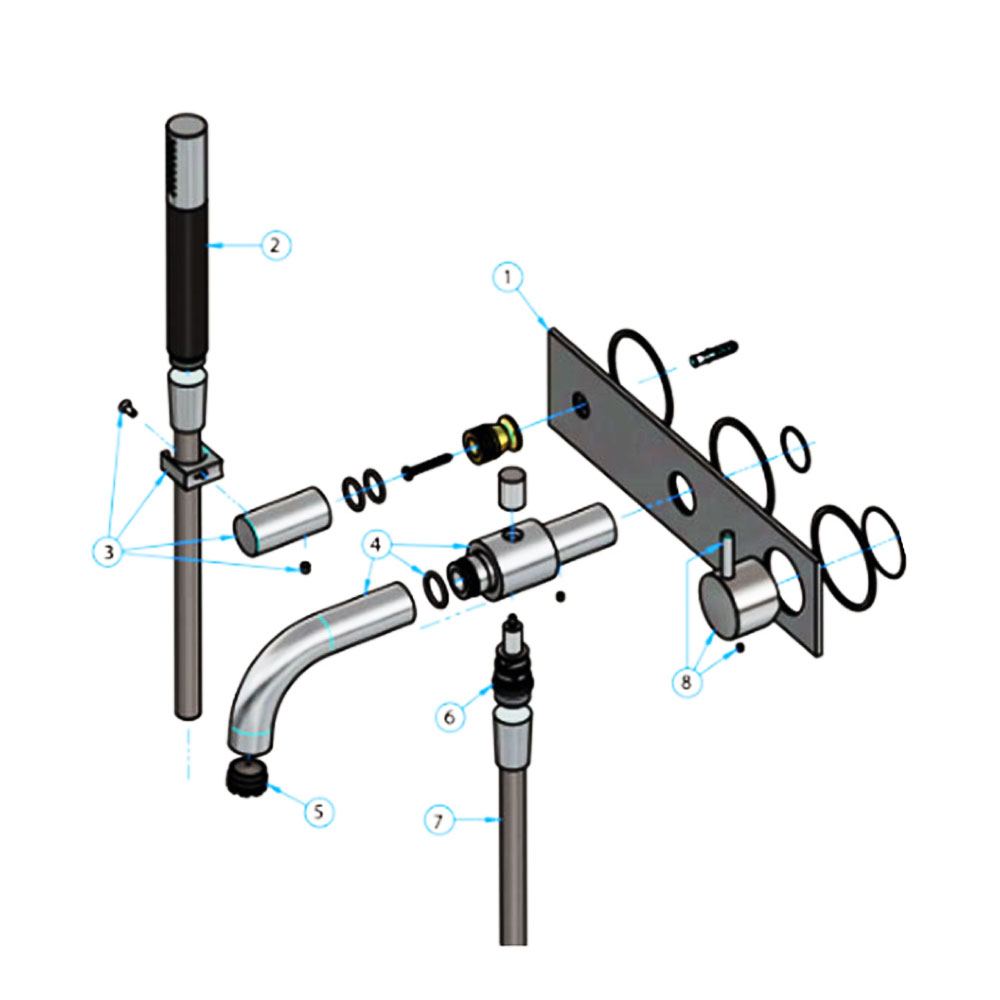 Hotbath Cobber CB026EXT inbouw badmengkraan afbouwdelen, gepolijst messing PVD