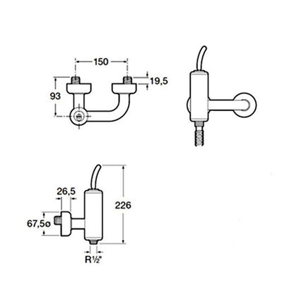 Montalcino industrieel design douchemengkraan gepolijst RVS (glans)
