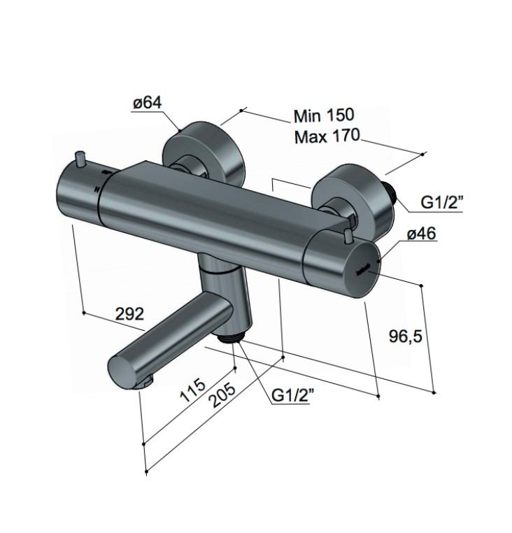 Hotbath Cobber CB020 badkraan thermostatisch geborsteld messing PVD