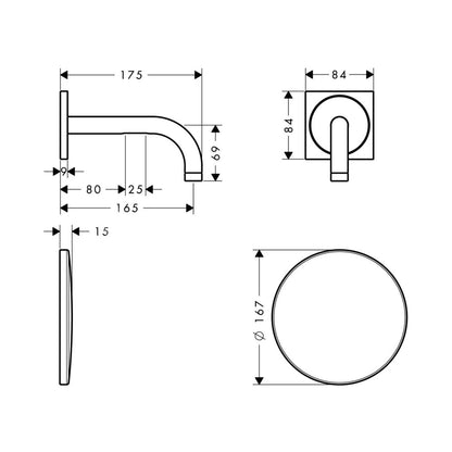 Hansgrohe Axor Uno elektronische inbouwwastafelkraan, voeding 230 V, chroom